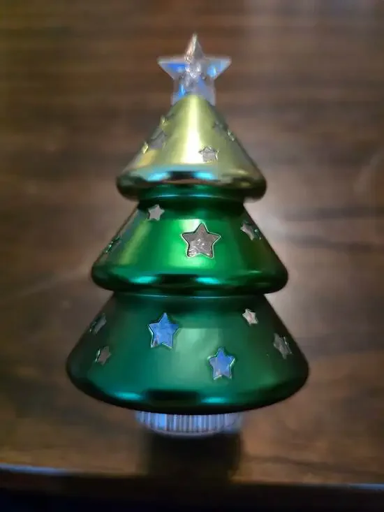 BBW Green Ombre Metallic Christmas Tree Light-Up Wallflower Fragrance Plug