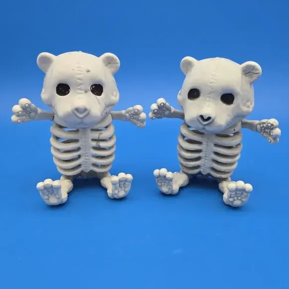Lot Of 2 Seasons Crazy Bonez Teddy Bear Skeletons Halloween Decor Props