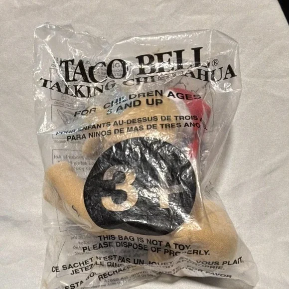 Rare Vintage Original Packaging Taco Bell Talking Chihuahua Toy Santa Hat 1998
