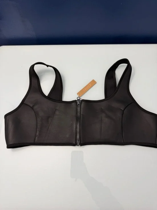NWT SKIMS Rubberized Scuba Swim Scoop Neck Bikini Top