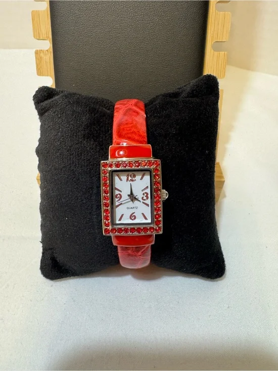 Red Crystal Accent Women's Quartz Watch