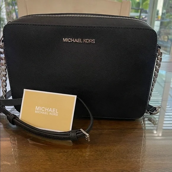 Michael Kors Large Crossbody Leather Black MK