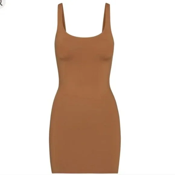 3X - Skims Swim Tank Dress - Almond