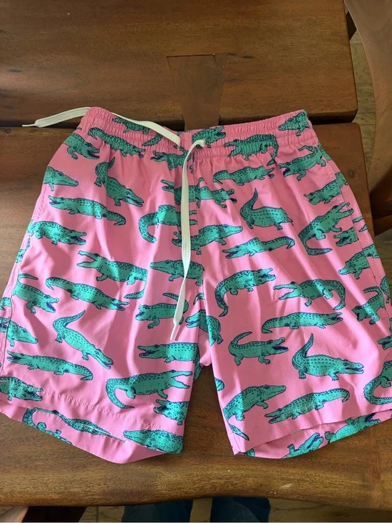 chubbies Pink and Teal Swim Trunks