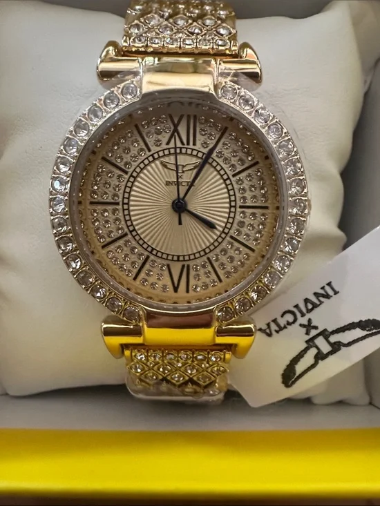 Invicta Gold Tone Crystal Ladies Watch