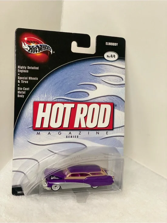 Hot Wheels  Elwoody 100% Hot Rod Magazine Series Purple Die-Cast Car 2002 New