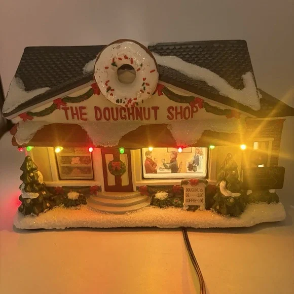 St Nicholas Square Village Collection The Doughnut‎ Shop Light 2011 Christmas