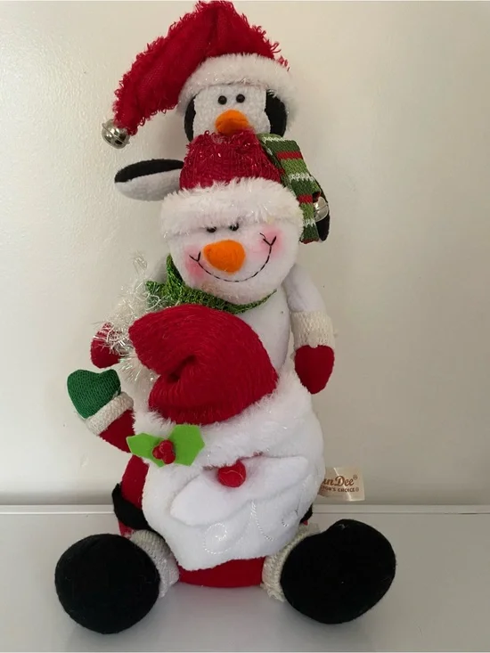 VTG Dan Dee Standing Christmas Seasonal Decor Snow Man Penguin Santa