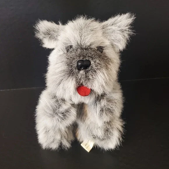 Gray Terrier Schnauzer Furry Full Body Hand Puppet 8