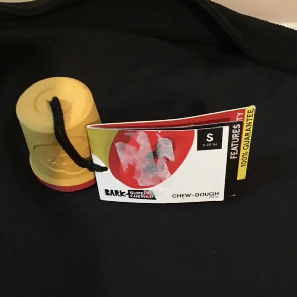 Bark Super Chewer Chew‎ Dough Dog Toy Size S 0 20 lbs Yellow Red