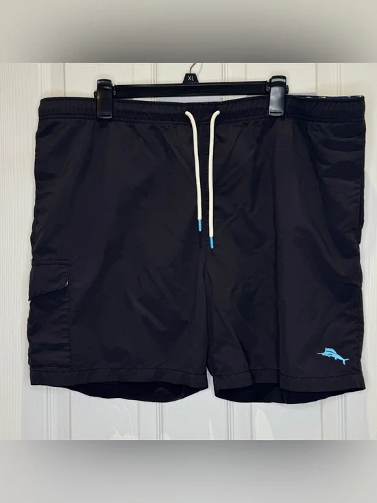 Tommy Bahama Men's XL Swim Trunks Black Blue Beach Tropical Vacation
