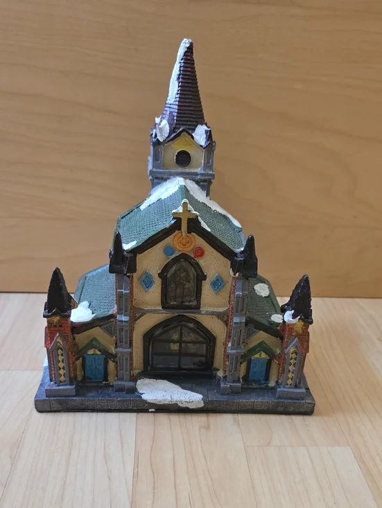 Holiday Time Village Church With Light Christmas Decoration 8