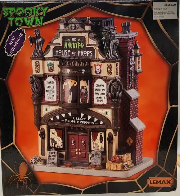 Lemax Spooky Town 2018 THE HAUNTED HOUSE OF PROPS #85312 Halloween