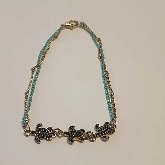 Sea Turtle Chain Bracelet 7 3/4