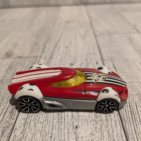 hot Wheels Red Racing Toy Car with Yellow Canopy