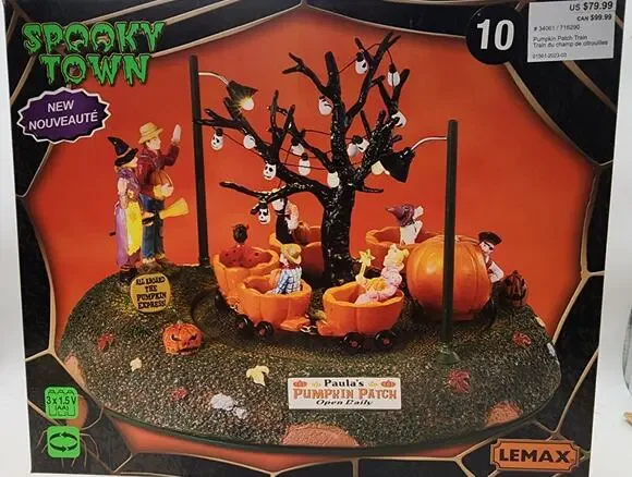 Lemax Spooky Town #34061 Paula's Animated Pumpkin Patch Train Ride 2023 NIB
