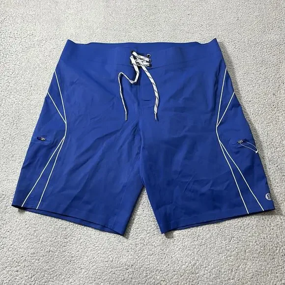 Lululemon Board Shorts Mens 40 Blue Surf Swim Pocket Stretch Beach Trunks