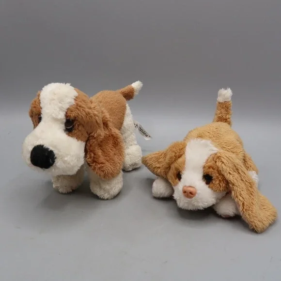 Hasbro 2009 Fur Real Friends Brown Dog Puppy & Russ Hush Puppy Plush Toy Lot