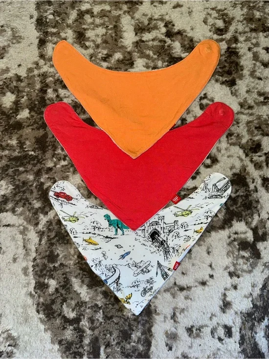 Magnetic Me Red Baby Bibs with White Terry Lining