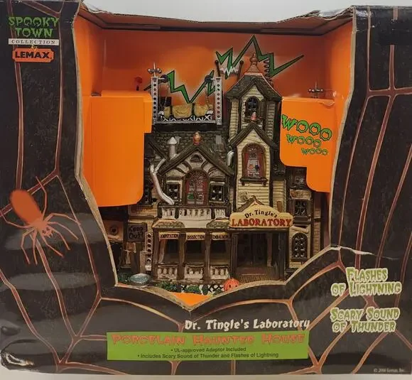 Lemax Spooky Town 2000 Dr. Tingle's Laboratory, 05487W, Halloween Village