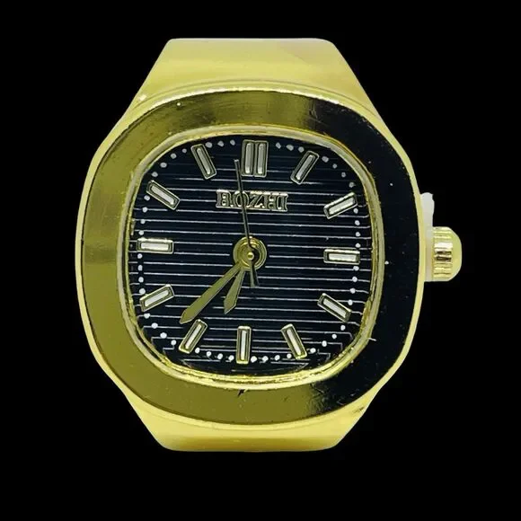 BOZHI Ring Watch Gold Design With Crystals New