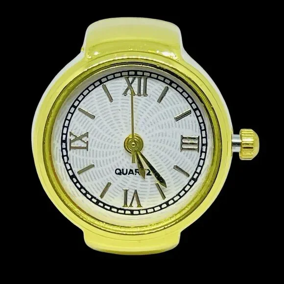 BOZHI Ring Watch Gold Design With Crystals New