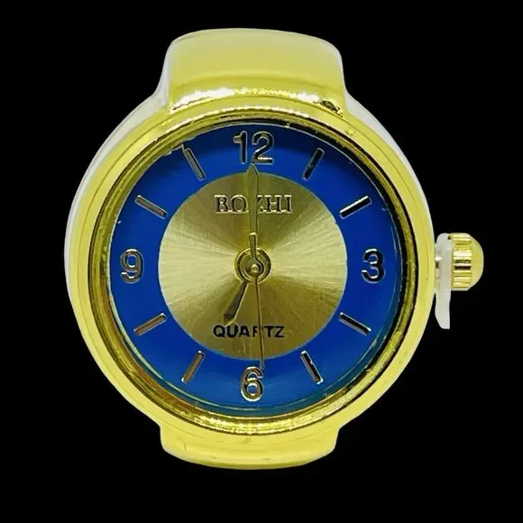 BOZHI Ring Watch Gold Design With Crystals New
