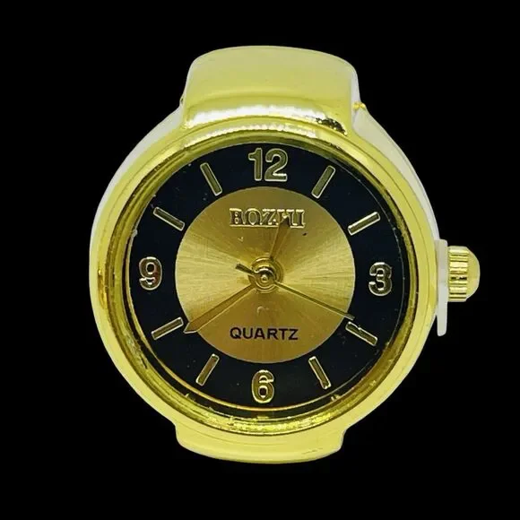 BOZHI Ring Watch Gold Design With Crystals New