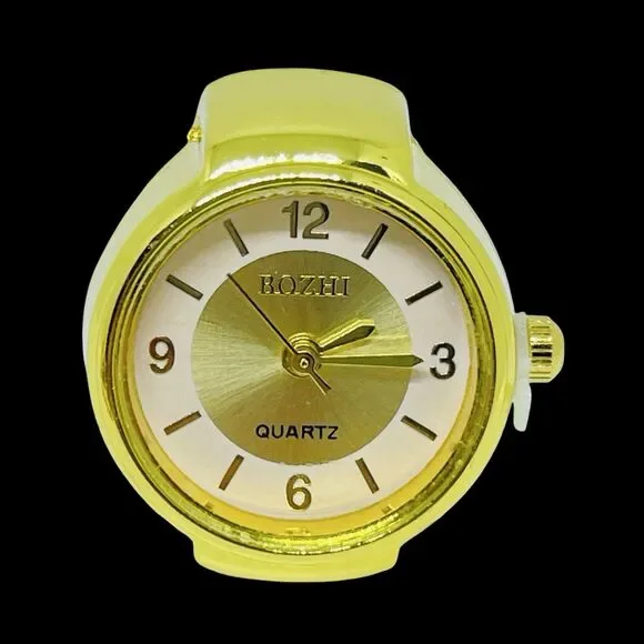 BOZHI Ring Watch Gold Design With Crystals New