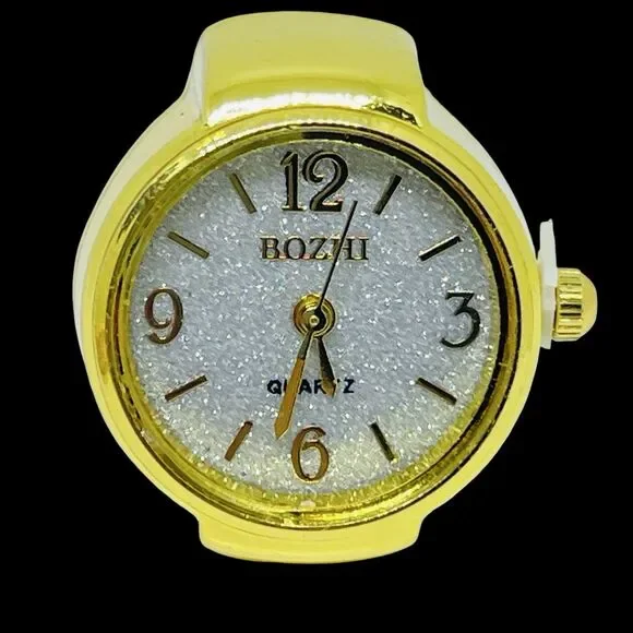 BOZHI Ring Watch Gold Design With Crystals New