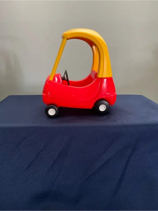 Vintage 90s Little Tikes Dollhouse Cozy Coupe Miniature Red Yellow Doll Car