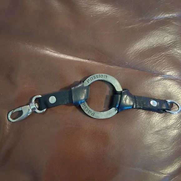 Leather Metal O Ring Bracelet Engraved 
