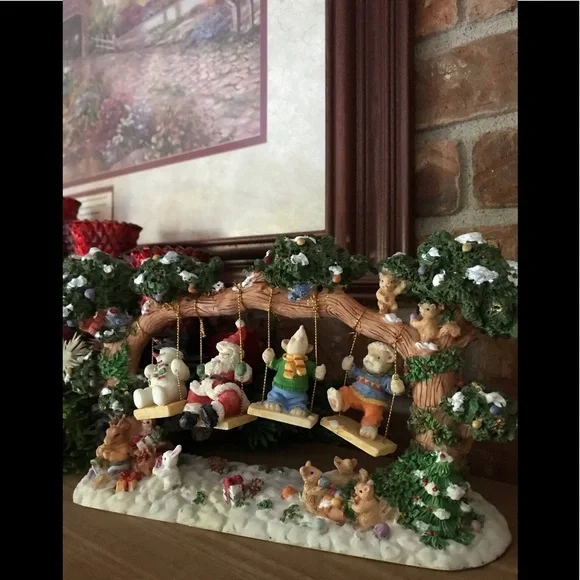 Rare Vintage Large Holiday Santa Snowman Swinging Tree‼️FINAL SALE