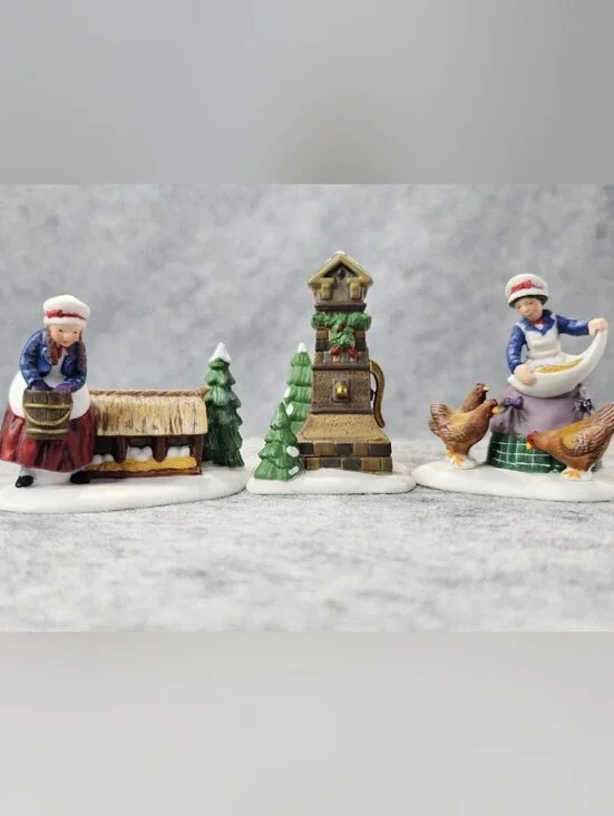 Retired Dept 56 Twelve Days of Dickens Village * Three French Hens * Figurines
