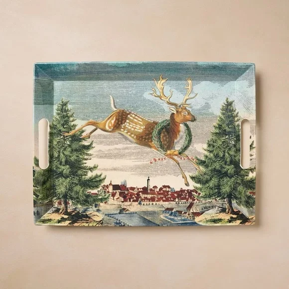 XL Reindeer Christmas Melamine Tray - John Derian for Target 2025