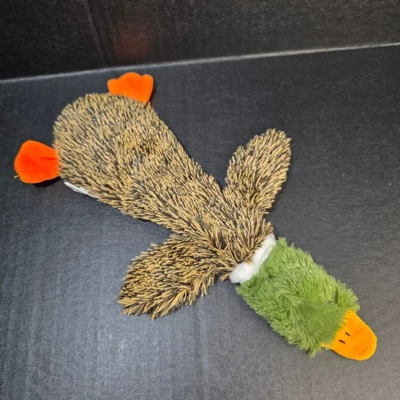 Best Pet‎ Supplies Mallard Duck Dog Toy Small Brown Green Floppy Squeaker Plush