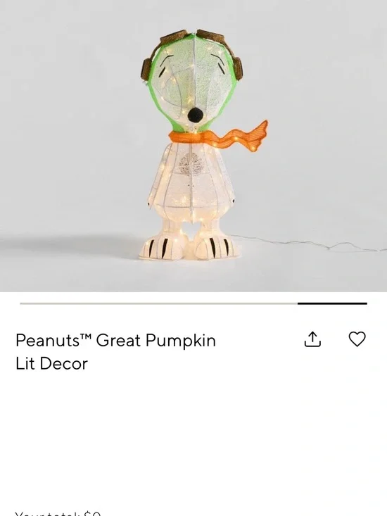 Pottery Barn Peanuts Snoopy Lit Figure