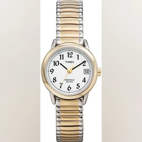 Timex Easy Reader Indiglo 25mm Bracelet Ladies Watch Two-Tone Gold Silver Expand