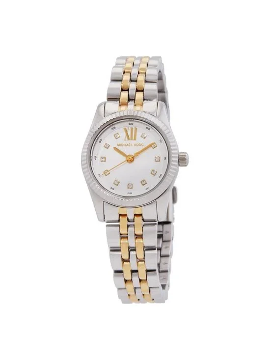 NWT Michael Kors Lexington Quartz Crystal White Dial Two-Tone Ladies Watch