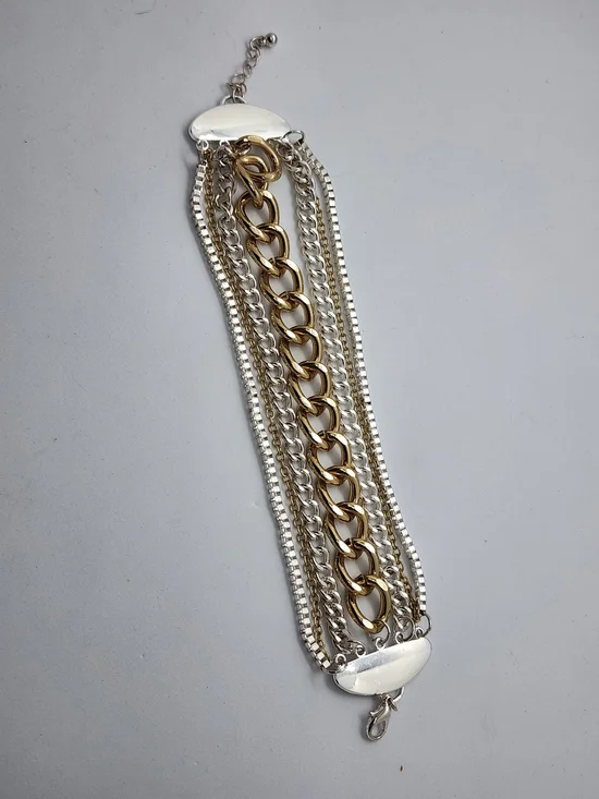 ✨️ 5 For 25 ✨️Two-Tone Chain Multi-Strand Bracelet - Gold & Silver