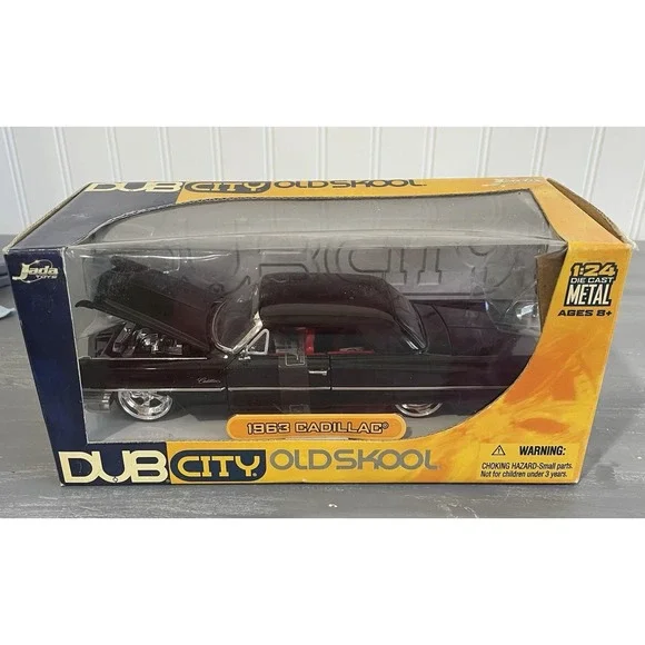JADA DUB CITY OLDSKOOL 1963 Cadillac‎ Black 1:24 DIECAST MODEL