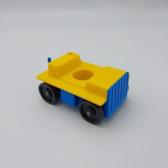 Vintage Fisher Price Little People Airport‎ Tram Truck Blue Yellow