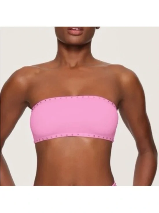 SKIMS Pink Strapless Bandeau Top with Stud Trim