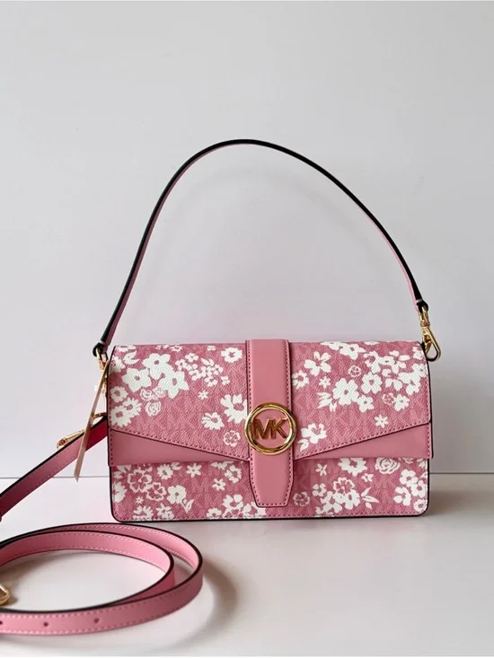MICHAEL KORS Greenwich Medium Signature Logo Convertible Shoulder Bag Crossbody