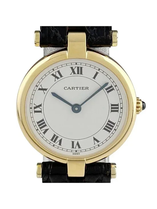 Cartier Must Vendome Watch YG Leather Quartz White
