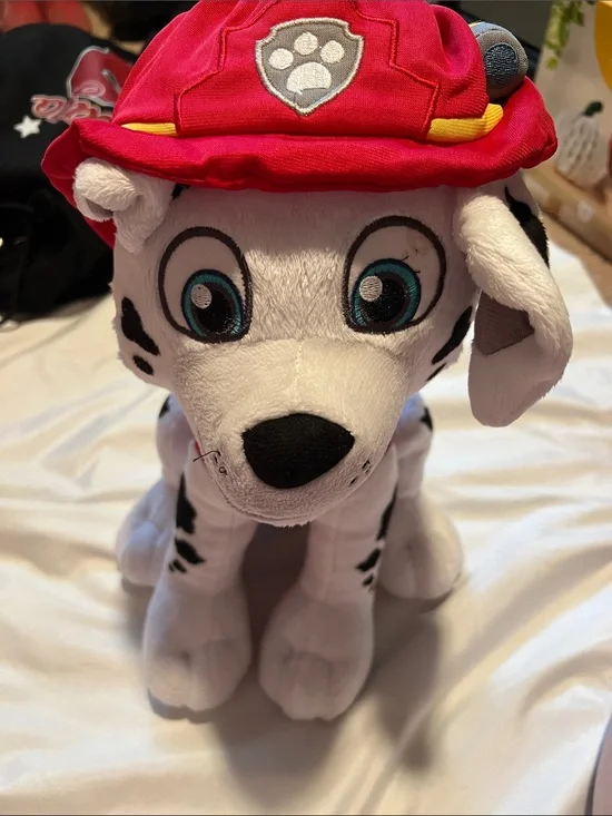Paw Patrol Marshall Plush Dog Toy - Red Hat, White & Black Dalmatian #plush