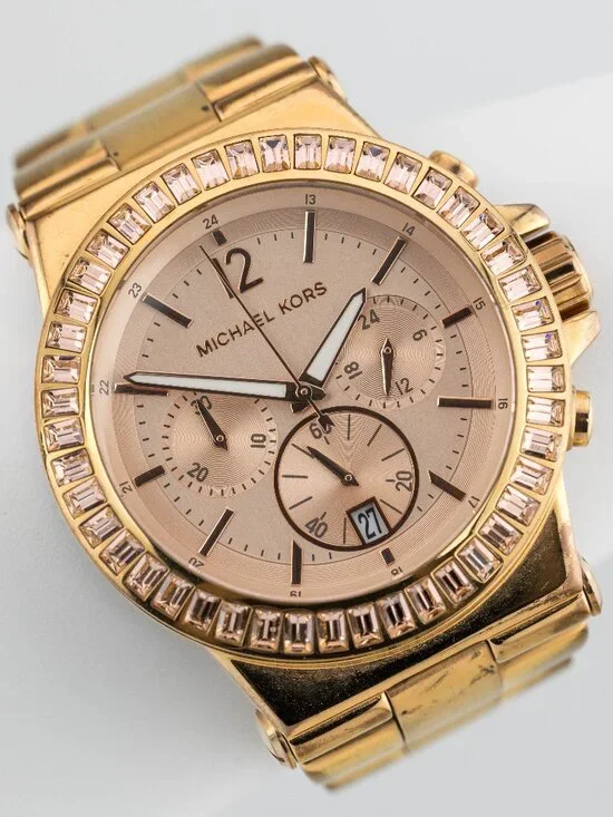 Michael Kors MK-5412 Chronograph Quartz Analog Women's Watch New Battery