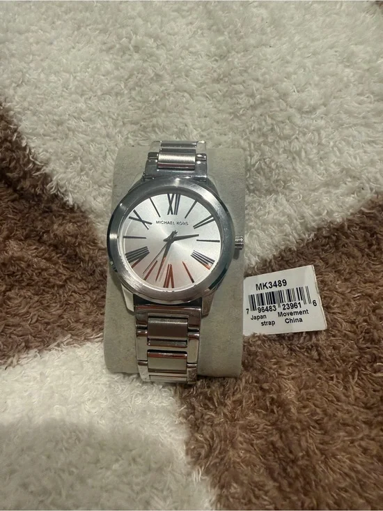 Michael Kors Silver Men's Stainless Steel Watch with Roman Dial