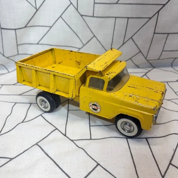 Ny-Lint Ford Dump Truck OS Yellow Vintage Pressed Steel Toy No. 1600