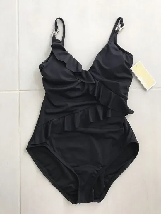 Michael Kors Swim Pleated Padded One Piece Swimsuit